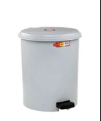 Omnipazar SY-4219 Gri Pedallı Yuvarlak Çöp Kovası İç Kovalı 40 Litre - 1