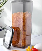 Omnipazar SY-2735 Fresca Kare Erzak Saklama Kabı Silikon Kapak 3'lü Set - 3