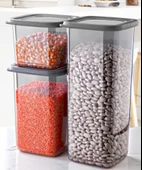 Omnipazar SY-2735 Fresca Kare Erzak Saklama Kabı Silikon Kapak 3'lü Set - 2