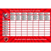 Diyabet Ölçüm Takip Çizelgesi Defteri A Kalite Özel Tasarım 3 Aylık A5 Kırmızı thumbnail 3