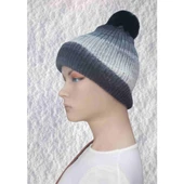 El Örgüsü Doğal Yün Ve Akrilik Karışımlı Sıcacık Kış Beresi Koyu Gri Karışık Renk thumbnail 2