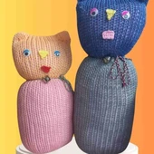 Tıkırık Örgü Yastık Uyku Ve Oyun Arkadaşı Şeker&cingöz - 35 Cm-45 Cm thumbnail 1