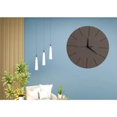 Ahşap Minimal Dekoratif Duvar Saati - 33x33 Cm Vizon thumbnail 3