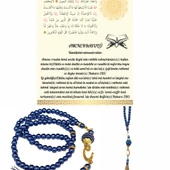 Namaz Tesbihi Vavlı 99'lu Cam İncili Amenerrasulü Dua Kartı İle Lacivert Renk Hediyelik - 1