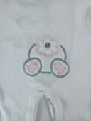 0-3 3-6 Ay Minik Tavşan Nakışlı Boydan Çıtçıt Kapamalı Kız Erkek Bebek Tulumu thumbnail 7