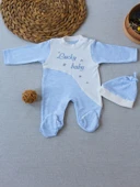 0-3 3-6 Ay Lucky Baby Nakışlı Es Çizgi Boy Şapkalı Erkek Bebek Tulumu thumbnail 1