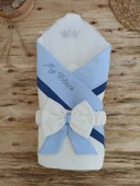 Yenidoğan Bal Peteği My Prince Taç Nakışlı Delüks Kundak Bebek Battaniyesi thumbnail 1