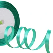 Saten Kurdele 6 Mm Su Yeşili 1 Metre thumbnail 1