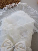 Yenidoğan Erguvan Kenar Fistolu Kundak Bebek Battaniyesi thumbnail 2