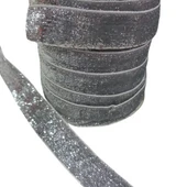 Kadife Kurdele Simli 2 Cm Gümüş 10 Metre - 1