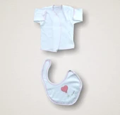 Kalpli Uçan Balon Nakışlı %100 Cotton Antibakteriyel 10lu Zıbın Takımı Hastane Çıkışı thumbnail 3