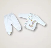 Love Zürafa Nakışlı %100 Cotton Antibakteriyel 10lu Zıbın Takımı Hastane Çıkışı thumbnail 4