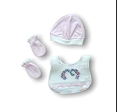 Anadolunun Kalbi Nakışlı %100 Cotton Antibakteriyel 5li Zıbın Takımı Hastane Çıkışı - 2