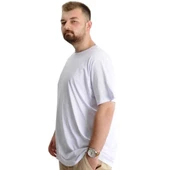 Büyük Beden Erkek T-shirt Basic 20031 Beyaz - 3