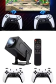 4K Android Smart Wi-fi Çift Kollu Projeksiyon Game Box Kumandalı Taşınabilir - 5