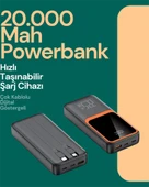 Taşınabilir Şarj Cihazı 20000 mAh | 22.5W Hızlı Şarj + Dijital Ekran + Kablo Dahil - 2