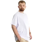 Büyük Beden Erkek T-shirt Basic 20031 Beyaz - 2