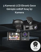 1. 3 Kameralı Full HD Araç Kamerası – Ön, İç ve Arka Görüş ile %100 Kapsama thumbnail 1