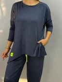 Kadın Iki Iplik Viskon Pamuk Kumaş Arma Detaylı Ikili Takım - 3