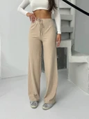 Fitilli şardonlu pantolon bej a4058 - 6