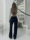 Fitilli şardonlu pantolon siyah a4058 - 2