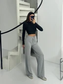 Fitilli şardonlu pantolon gri a4058 - 1