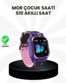 S10 Akıllı Çocuk Saati Mor Model Çift Yönlü Konuşma ve SOS Fonksiyonu thumbnail 1