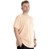 Büyük Beden Erkek Tshirt Bisiklet Yaka Basic 20031 Bej thumbnail 2