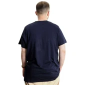 Büyük Beden Erkek T-shirt Basic 20031 Lacivert thumbnail 4