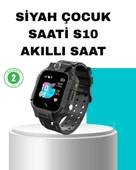 S10 Siyah Akıllı Çocuk Saati Konum Takip ve Güvenlik Özellikli thumbnail 1
