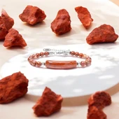 Kırmızı Jasper Doğaltaş Çelik Halat Ve Çelik Klipsli Bileklik 31832B19D5 thumbnail 3