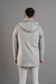 SİR KAPŞONLU FERMUAR KAPAMALI REGULAR FİT ERKEK KAŞE KABAN - 7