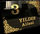 Zarif Ve Şık Pleksi Kapı İsimliği Kişiselleştirilmiş Daire Kapısı,Dış Kapı İsimliği Hediyelik Ürün thumbnail 1