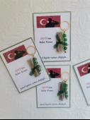 64 Adet Kişiye Özel Asker Kına Hatırası Dağıtmalık Hediyelik Yeşil Anahtarlık ve Paketlenmiş Kına thumbnail 8