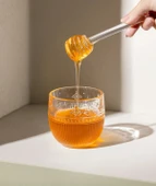 Madame Coco Abeille Kaşıklı Cam Bal Kavanozu - Şeffaf - 240 ml - 3