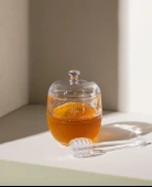 Madame Coco Abeille Kaşıklı Cam Bal Kavanozu - Şeffaf - 240 ml - 1