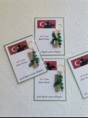 64 Adet Kişiye Özel Asker Kına Hatırası Dağıtmalık Hediyelik Yeşil Anahtarlık ve Paketlenmiş Kına thumbnail 9