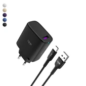 LinkTech C318 45W GaN QC3.0 USB-A to Type-C Kablolu Şarj Aleti Set - 1