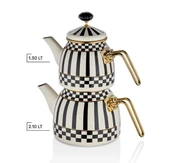 Prime Cream Emaye Çaydanlık Takımı - 4