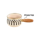 Prime Cream Emaye Ahşap Saplı Sosluk / Sütlük – 14 CM - 4