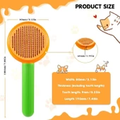 Otomatik Temizlenen Metal Dişli Kedi ve Köpek Fırçası Portakal 18 cm - 4