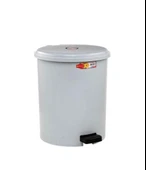 Omnipazar SY-4232 Gri Pedallı Yuvarlak Çöp Kovası İç Kovalı 25 Litre - 1