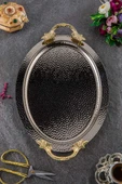 DAMLA OVAL 4 KİŞİLİK TEPSİ GÜMÜŞ - 3
