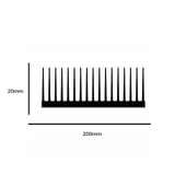 Alüminyum Soğutucu Blok 20x200mm Isı Emici 1 Metre LED Aydınlatma Devre Soğutma Profil Kanal Eloksallı 9197 thumbnail 2