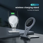 Nillkin NKT11 MagStand 15W Kablosuz Şarj Cihazı Katlanır Masa Üstü Stand - 5
