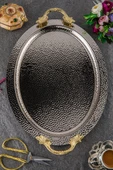 DAMLA OVAL 6 KİŞİLİK TEPSİ GÜMÜŞ - 3