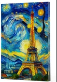 Van Gogh 9 - Eyfel Kulesi Çizgili Yan Boyamalı Defter - 1