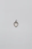 Minimalist Kalp Kolye Ucu - Antik Gümüş Kaplama - Kadın Erkek thumbnail 1