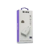 S-link Swapp SW-C8 5V 5.6A 4*USB Smart Port 2.4A Ev Şarj Adaptör thumbnail 5