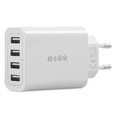 S-link Swapp SW-C8 5V 5.6A 4*USB Smart Port 2.4A Ev Şarj Adaptör thumbnail 1